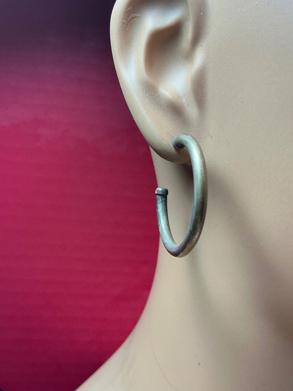 Sterling Silver Hoop Earrings. 1.25 inch diameter